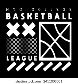 College basketball team for t shirt print vector designs