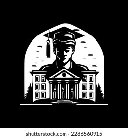 College | Black and White Vector illustration