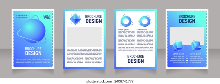 College blank brochure design. Template set with copy space for text. Premade corporate reports collection. Editable 4 paper pages