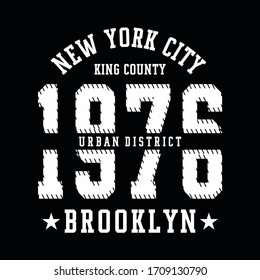 College Brooklyn typography, t-shirt graphics, vectors