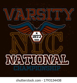 College Brooklyn typography, t-shirt graphics, vectors