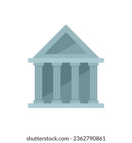 College building icon flat vector. Degree education. Study knowledge isolated