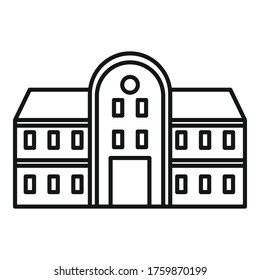 Ikone für das College-Gebäude. Umriss-Hochschule, Vektorsymbol für Webdesign einzeln auf weißem Hintergrund