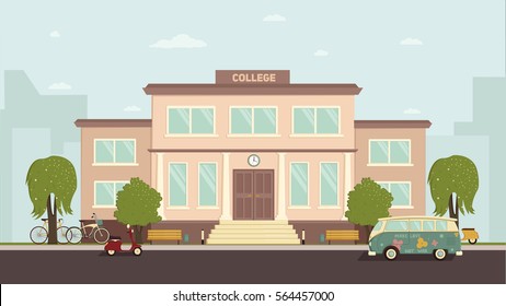 College Building Illustration