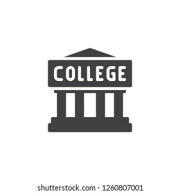 College building vector icon. filled flat sign for mobile concept and web design. Column college building simple solid icon. Symbol, logo illustration. Pixel perfect vector graphics