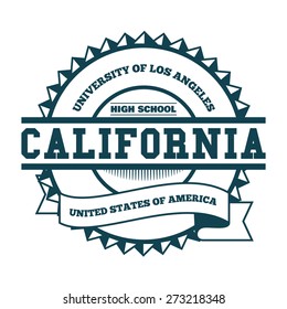 College California Badge and Label. Design Element, t-shirt graphics, t-shirt graphics, vector illustration