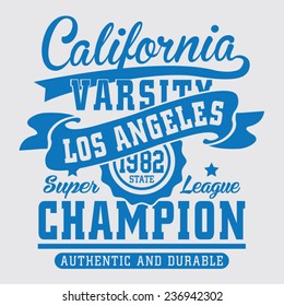 College California sport typography, t-shirt graphics,  vectors