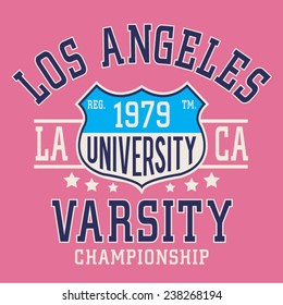 Sporttypografie am College California, T-Shirt-Grafiken, Vektorgrafiken