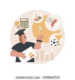 College choice abstract concept vector illustration. College choice advisor, rankings, career assessment test, graduation, important decision, higher education, choose institute abstract metaphor.
