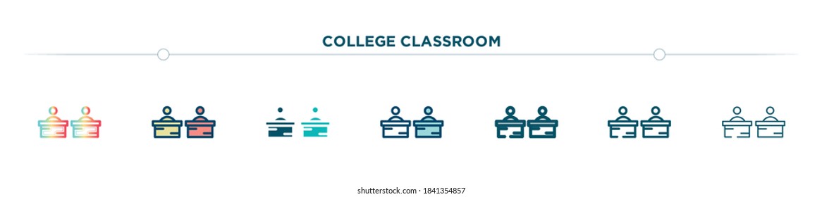 college classroom icon designed in gradient, filled, two color, thin line and outline style. vector illustration of college classroom vector icons. can be used for mobile, ui, web
