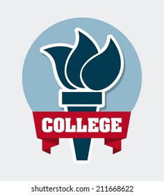 college design over white background vector illustration