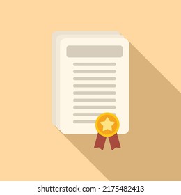 College diploma icon flat vector. Degree cap. Online university