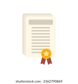 College diploma icon flat vector. Degree cap. Online university isolated