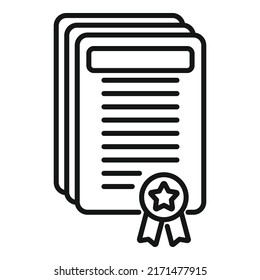 College diploma icon outline vector. Degree cap. Online university