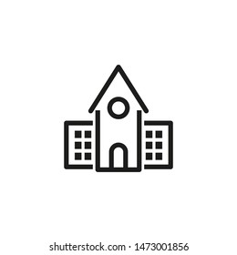 College dormitory line icon. Accommodation, urban, district. Architecture concept. Can be used for topics like campus, building, residence