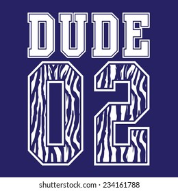 College dude typography, t-shirt graphics, vectors