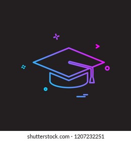 College education graduation cap hat university icon vector design