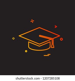 College education graduation cap hat university icon vector design