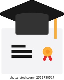 College Education School Icon Vector Flat Illustration