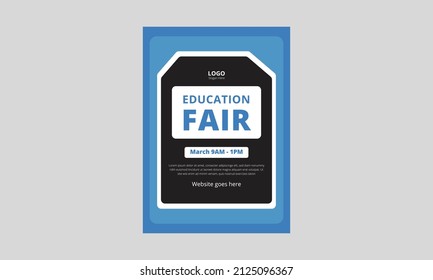 College Fair Flyer Template Design. Education Fair Poster Leaflet Design Template. A4 Template, Brochure Design, Cover, Flyer, Poster, Print-ready