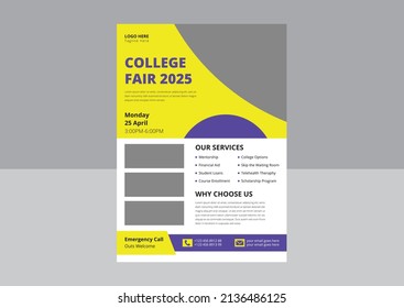 College Fair Flyer Template Design. School College University Science Fair Poster Leaflet Design. Kids Science Fair Flyer Design. Cover, Flyer Design