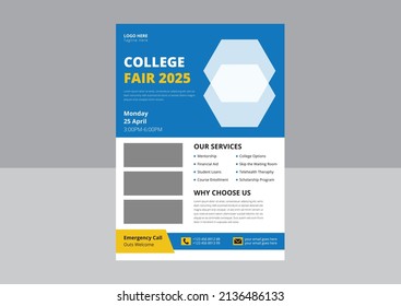 College Fair Flyer Template Design. School College University Science Fair Poster Leaflet Design. Kids Science Fair Flyer Design. Cover, Flyer Design