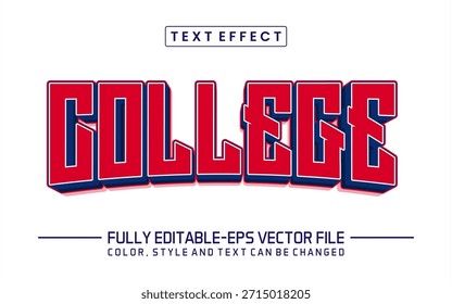 College font Text effect editable