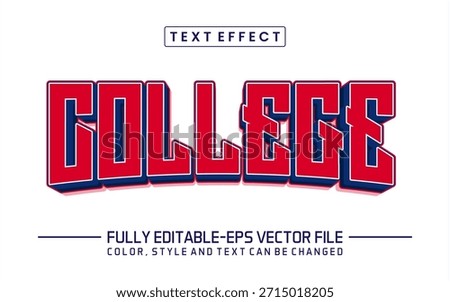 College font Text effect editable