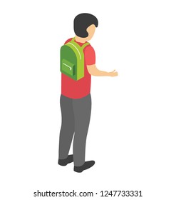 College going flat icon design