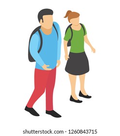 College going flat icon design