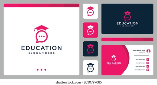 College, Graduate, Campus, Education logo design. and chat logos. Business card