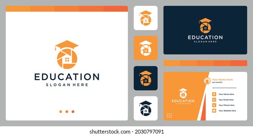 College, Graduate, Campus, Education logo design. and photography, house logo. Business card