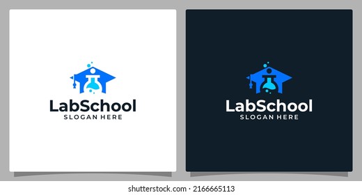 College, Graduate cap, Campus, Education logo design and lab logo vector illustration graphic design.