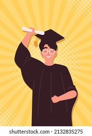 college graduate guy with certificate