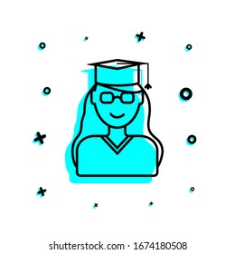 college graduate icon. Simple thin line, outline, glyph, flat vector of education icons for ui and ux, website or mobile application