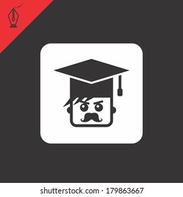 college graduate man icon portrait picture