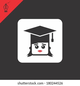 college graduate man icon portrait picture