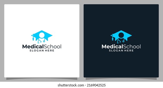 College, Graduation Cap, Campus, Education Logo Design And Medical Doctor Logo Illustration Graphic Design.