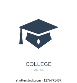 college graduation cap icon vector on white background, college graduation cap trendy filled icons from Fashion collection, college graduation cap vector illustration