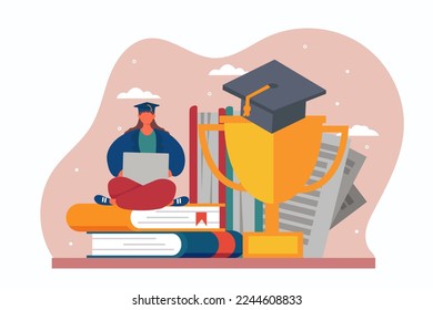 College Graduation Day Flat Design