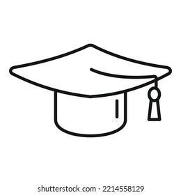 College graduation hat icon outline vector. School diploma. Student graduate