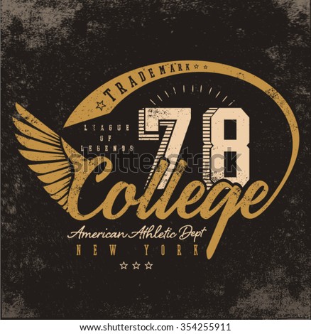 college graphics for t-shirt