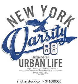 college graphics for t-shirt,new york varsity