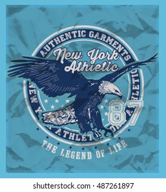 College graphics for t-shirt,new york varsity