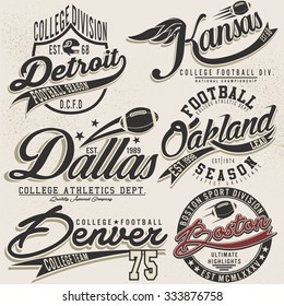 college graphics for t-shirts,vector logo set,college graphics for t-shirt