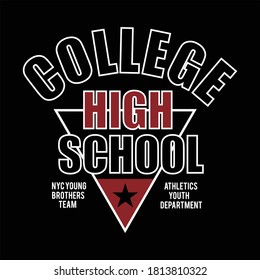college high school design typography,vector illustration for print
