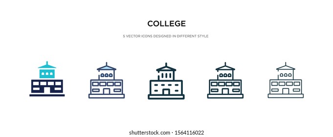 college icon in different style vector illustration. two colored and black college vector icons designed in filled, outline, line and stroke style can be used for web, mobile, ui
