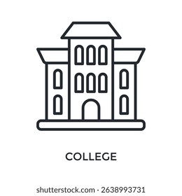 College Icon Outline Style. Vector Illustration For Graphic Design