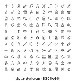 College icon set. Collection of high quality black outline logo for web site design and mobile apps. Vector illustration on a white background.