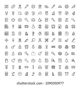 College icon set. Collection of high quality black outline logo for web site design and mobile apps. Vector illustration on a white background.
